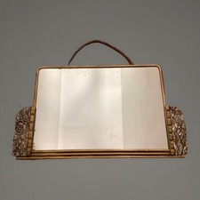 Art Deco wall mirror columns decorations stylized flowers restored