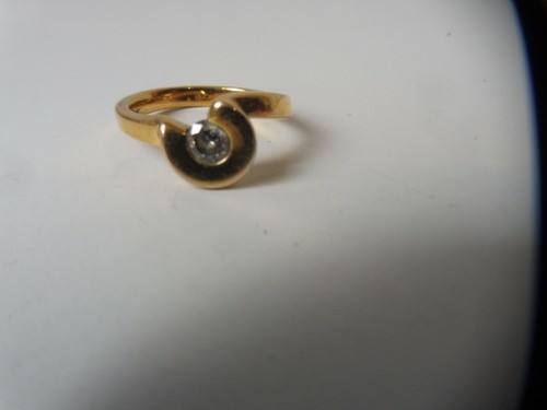 Bague dorée pierre lang - bague,