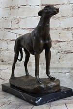 Bronze Lévrier Debout Statue Whippet Sculpture Racing Chiens Fonte Figurine