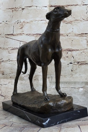 Bronze lévrier debout - lévrier, statue