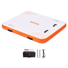 VEVOR Quai flottant gonflable 1,82x1,52 m tapis eau de plate-forme avec échelle