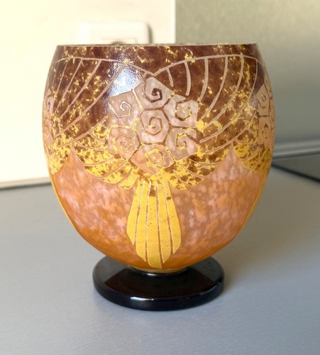Vase boule sur pied art - vase,
