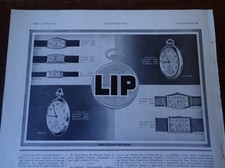 LIP watch + feather holder METEORE + hot water bottle EVER HOT pub ILLUSTRATION 1930