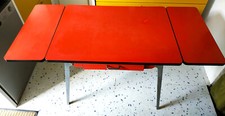 TABLE FORMICA DESIGN Année 50 60 Vintage Marque JPP Pieds en FONTE D'ALUMINIUM