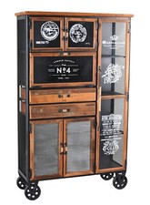 Cabinet Apothicaire Sur Roues Commode Haute - Türig Vaisselier / Buffet Rétro