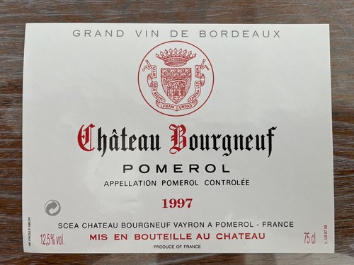 étiquette château bourgneuf - château,