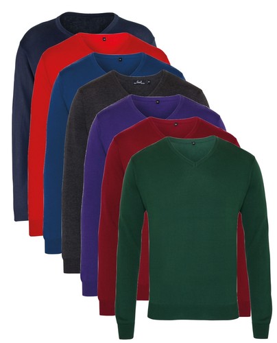Pull tricot col en v - en,