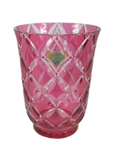 Val st-Lambert vase cut pink.