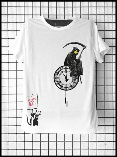 Tee shirt banksy grim - banksy, reaper
