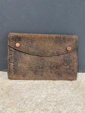 Antique Brown Leather Tobacco Leaf Holder Joke