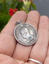 Antique Solid Silver Religious Medal - Signed Penin Early 20th Century