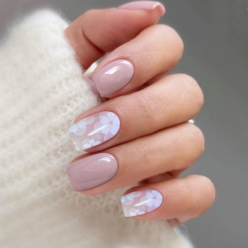Gel nail stickers - gel, fleurs