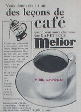 PUBLICITE MELIOR CAFETIERE DES