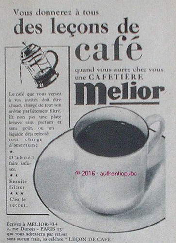 Publicite melior cafetiere des - melior,