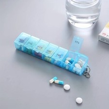 Pilulier Semainier Bleu 7 Jours Boîte Organisateur Pilules Boîte à Médicaments