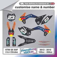 KTM SX SXF  125cc - 450cc Full Graphics Kit - 2013 2014 2015