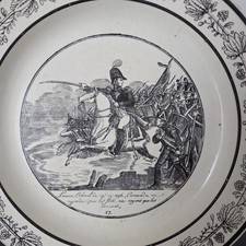 Colonel Lannes Napoléon 1820 ASSIETTE CHOISY PAILLART HAUTIN GRISAILLE ANTIQUE