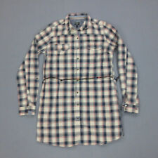 Robe Chemisier Carreaux Western Pepe Jeans Femme M Bleu Rouge Manches Longues