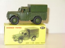 DINKY TOYS, Nice UK Army Military Truck 1 Ton Cargo Truck Complete A