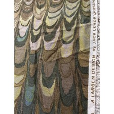 Vintage Jack Lenor Larsen "AURORA” Wool Textile Fabric Mid Century 46x60”green