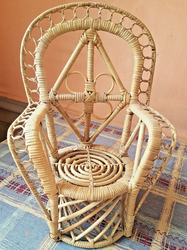 Fauteuil poupée osier - fauteuil,