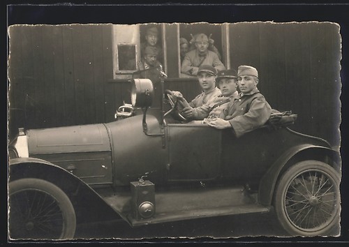 Photo cpa auto zebre - auto, le