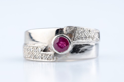 Bague rubis diamants or - rubis,
