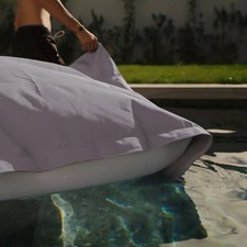 Housse pour Pouf Géant XXL 180x140cm Flottant pour Piscine - Gris galet