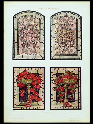 Vitrail fleurs fruits - fleurs,