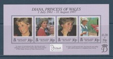TBL FALKLAND  bloc  hommage à princesse de Galle Diana  de 1998 neuf **