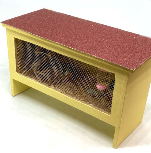 Maison poupées jaune bois - poupées,