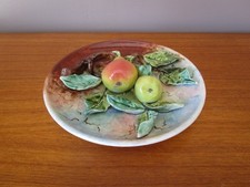 ANTIQUE TROMPE OEIL EMBOSSED PEAR DECOR SLINGSHOT PLATE """