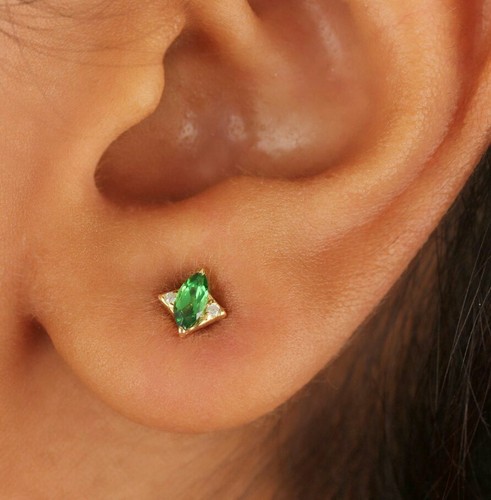 Boucle oreille tsavorite - boucle, en