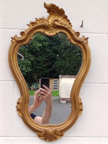 Miroir mural vintage doré