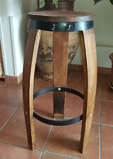Tabouret de bar en chêne 'douelles de barriques'  71 cm