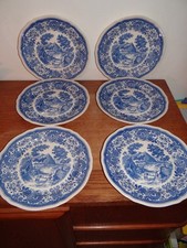 6 Villeroy and Boch Burgenland blue flat plates d 25 cm