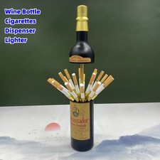 Creative Wine Bottle Cigarette Dispenser Case Box + Lighter For Party Wedding