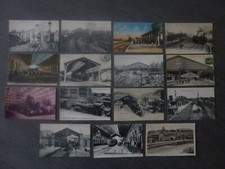 Lot of 15 old 1900 postcards, trains, stations