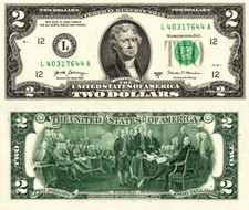 USA - United State of America 2 Dollars 2017 ""L"" S.Francisco FDS - UNC