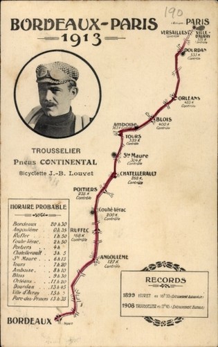 Cpa bordeaux paris 1913 - bordeaux-paris,