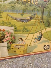 LE STRONG FORT Portico Antique Advertising Cardboard Vintage Collection Swing