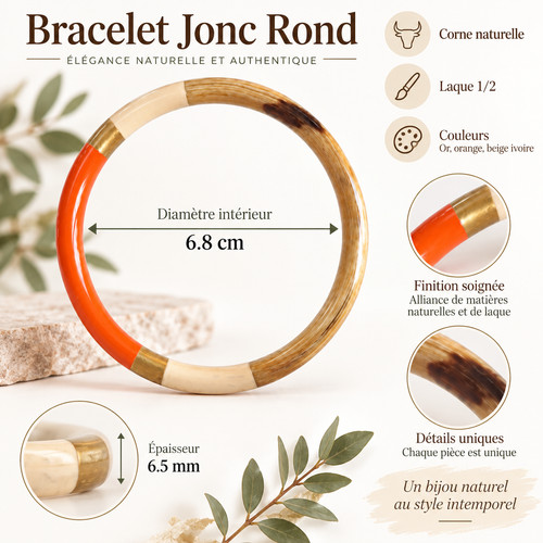 Bracelet jonc corne - en,