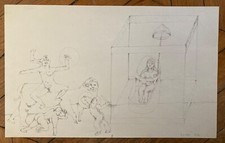 Atila Biro Ink on Paper Signed 1979 Abstract Art Zurich Paris Amsterdam Art