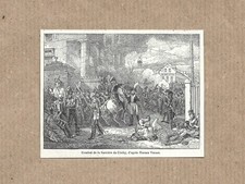 Gravure Ancienne Combat De La