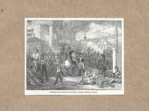 Gravure ancienne combat la - combat,