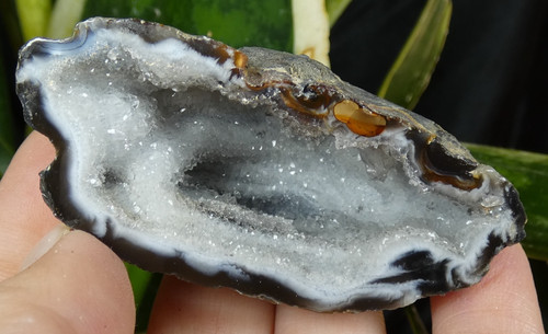 Géode agate blanc noir - géode,