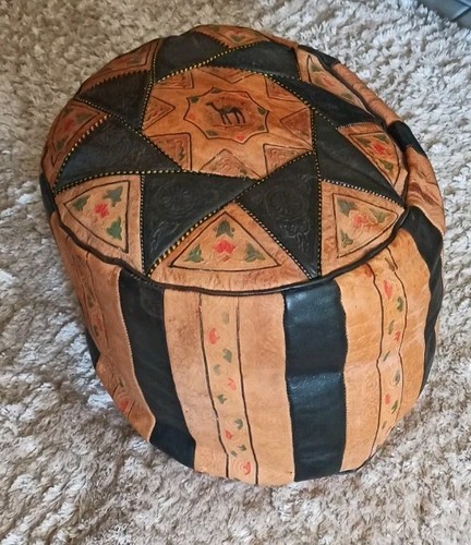 Pouf marocain cuir - pouf,