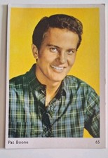 Carte Carton Vintage 1960 Numéro 65 Pat Boone Distributeur Chewing-gum Brabo 