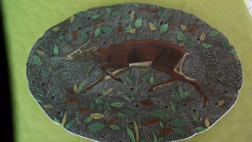 Grand plat faience gien - grand,