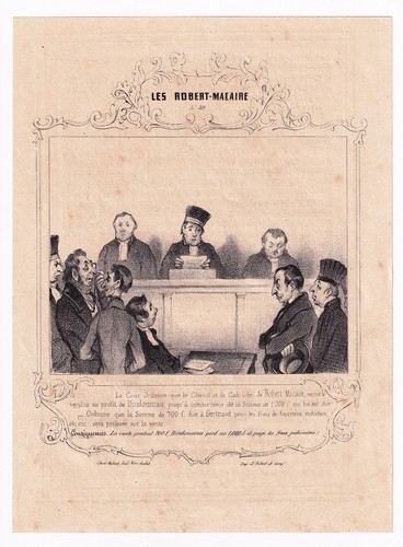Lithographie xixe tribunal - lithographie,